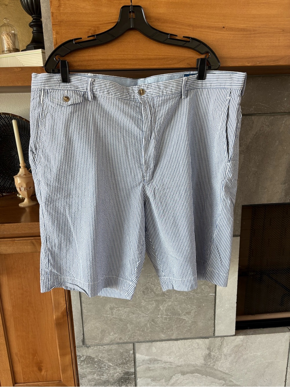Ralph Lauren Blue & White Striped Seersucker Shorts